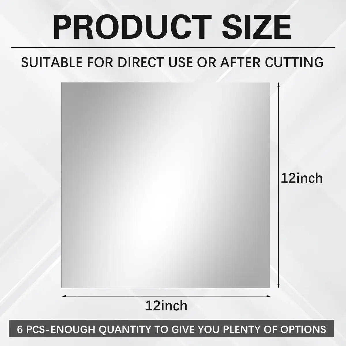 Yudlto Acrylic Two Way Mirror Sheets 12x12x0.04 Inch (6-Pack) | Shatter-Resistant See-Through Glass for Infinity Projects - view 2