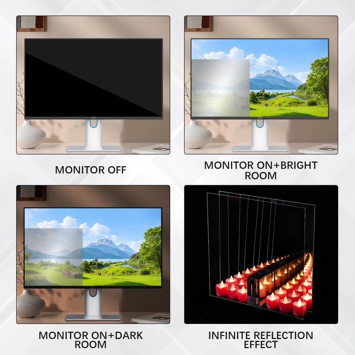Yudlto Acrylic Two Way Mirror Sheets 12x12x0.04 Inch (6-Pack) | Shatter-Resistant See-Through Glass for Infinity Projects - view 4