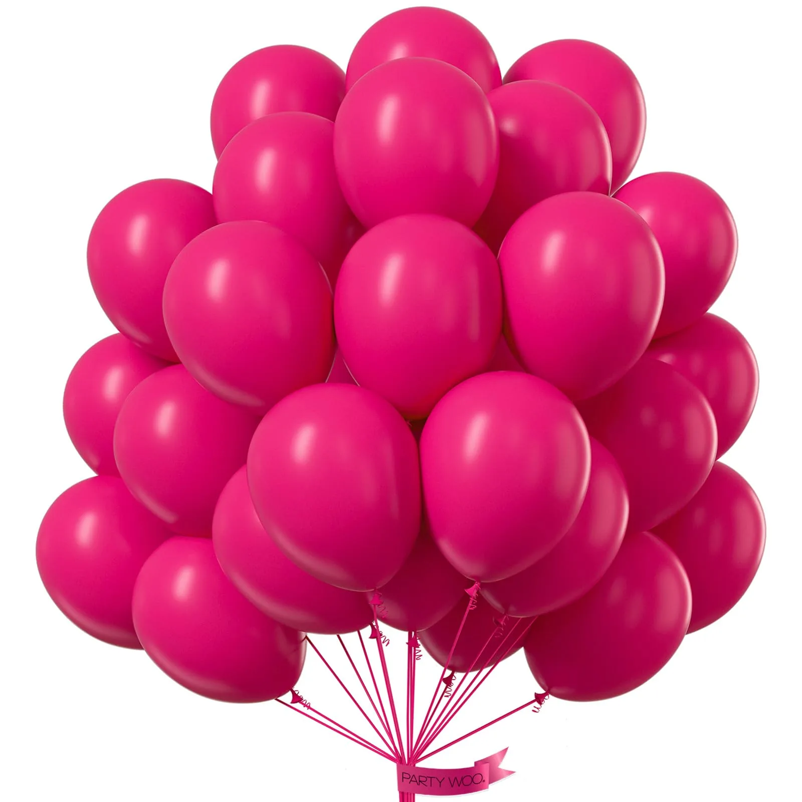 PartyWoo Hot Pink Balloons 101pcs 12 Inch Magenta Fuchsia Balloons | Vibrant Party Decorations - main product image