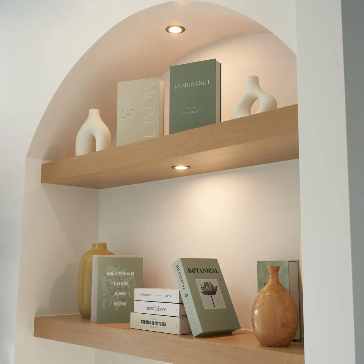 ZICOTO Decorative Faux Books Set of 9 | 24.1 cm (9.5") x 16.5 cm (6.5") x 5.1 cm (2") | Modern Sage & Beige Aesthetic Home Decor - view 8