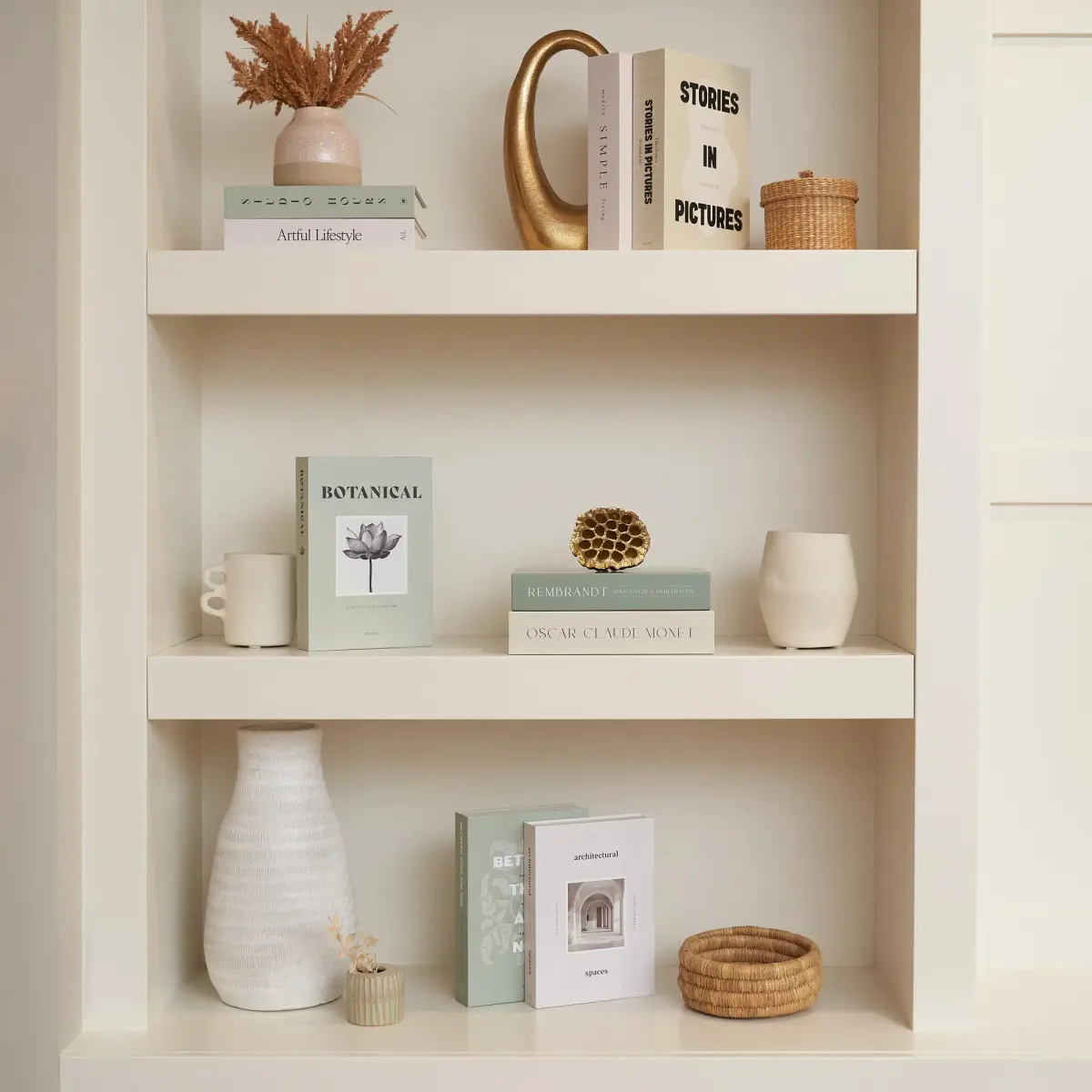 ZICOTO Decorative Faux Books Set of 9 | 24.1 cm (9.5") x 16.5 cm (6.5") x 5.1 cm (2") | Modern Sage & Beige Aesthetic Home Decor - view 2