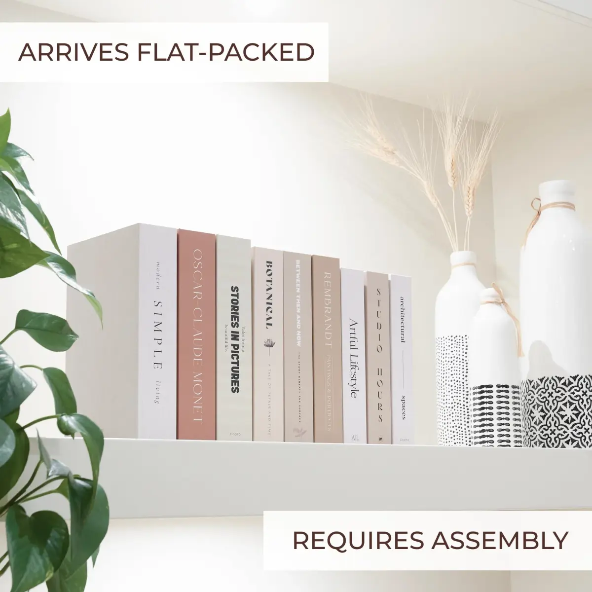 ZICOTO Decorative Books Set of 9 | 24cm (9.37in) Length | Faux Books for Coffee Table Decor - view 4