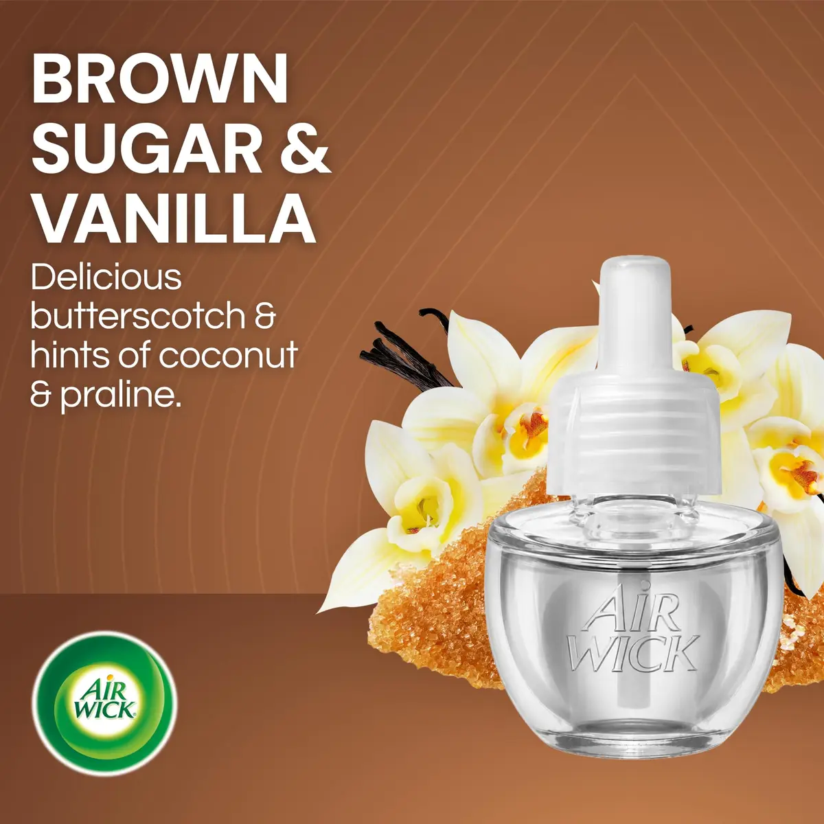 Air Wick Plug-In Scented Oil Refills Brown Sugar and Vanilla 6 Count (120ml / 4.02 Fl Oz) | Long-Lasting Fragrance - view 2