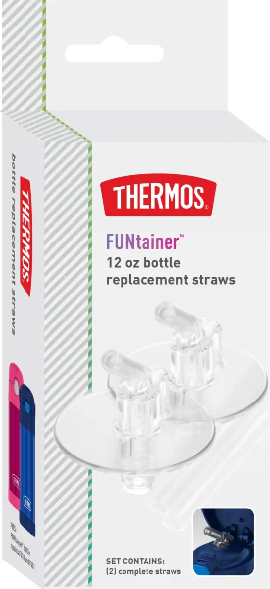 Thermos Replacement Straws for Funtainer Bottles, Clear, 12 Count (6 Packs) | USA Import - main product image