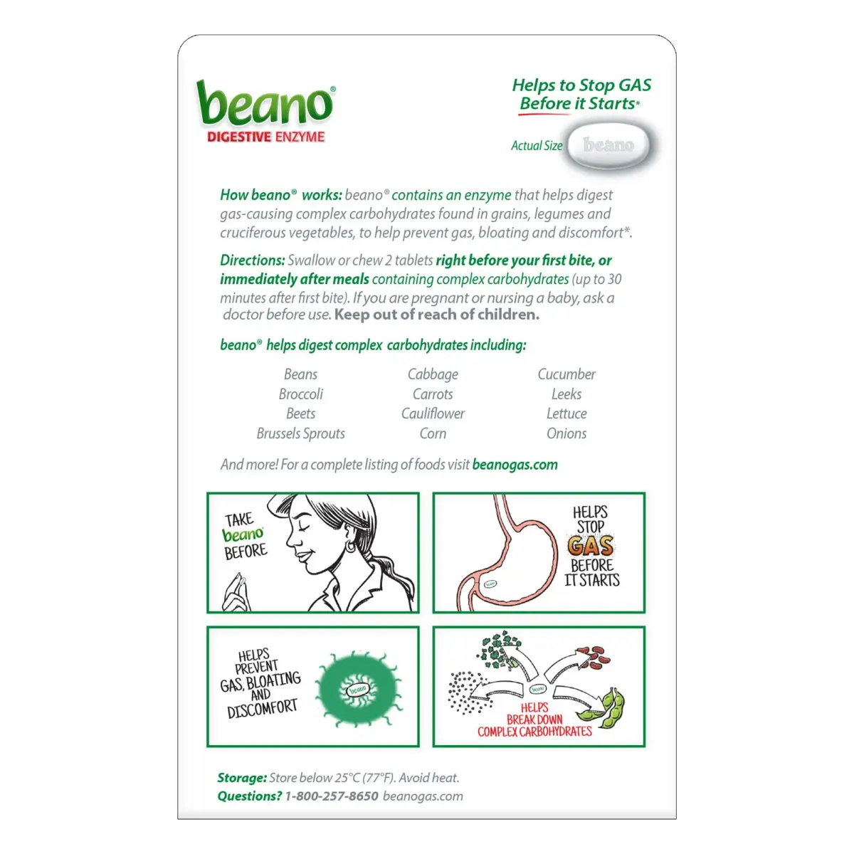 Beano Digestive Enzyme Gas Relief Tablets 300 Count (100 Tablets x 3) | Clinically Tested for Bloating & Discomfort - view 7