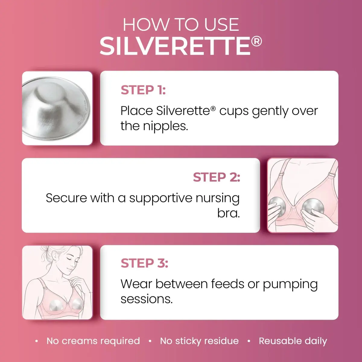 Silverette Sterling Silver Nursing Cups Large | FDA-Registered, Handmade in Italy - view 5