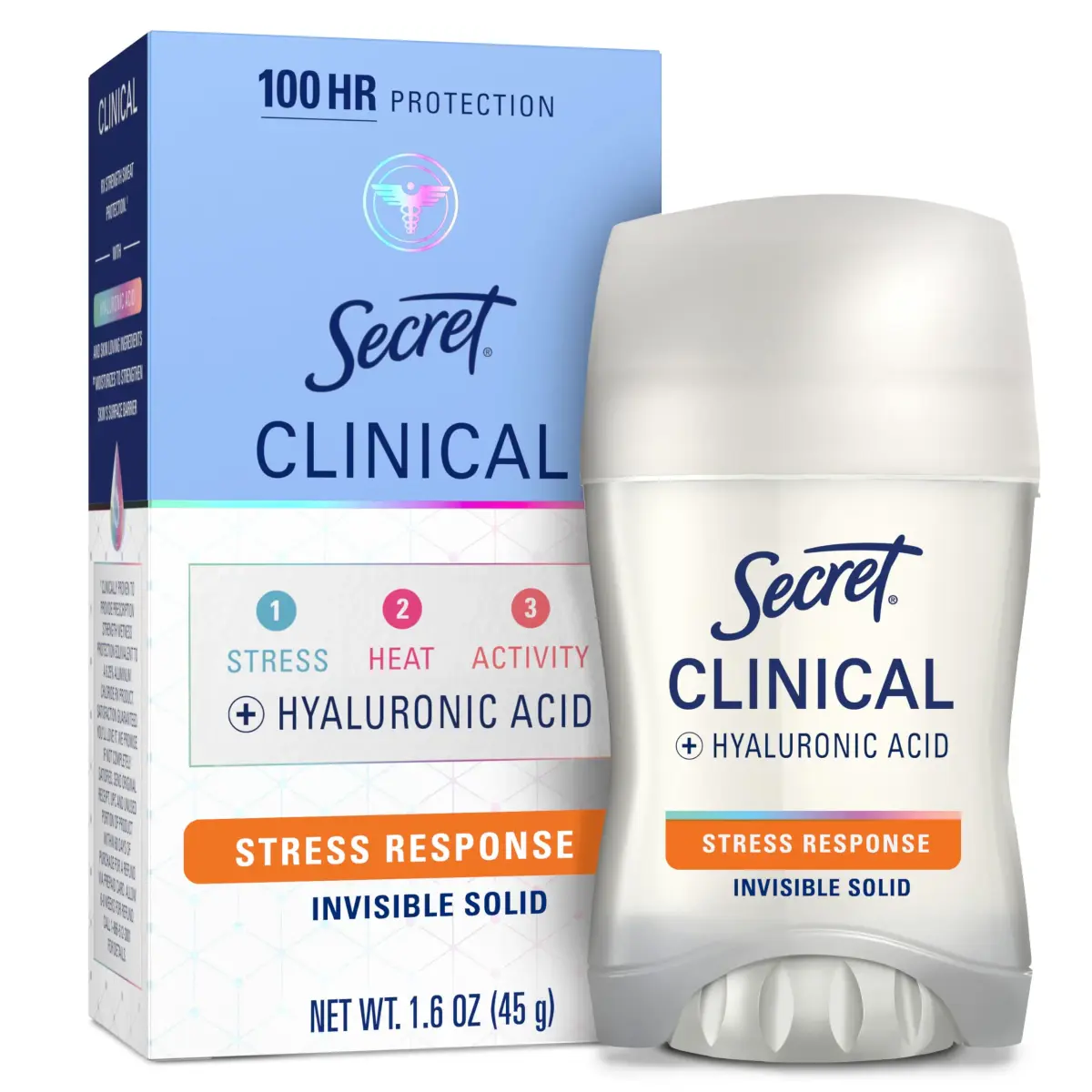 Secret Clinical Strength Invisible Solid Antiperspirant Deodorant for Women 1.6 oz (47.3 ml) | 100-Hour Sweat & Odor Protection - main product image
