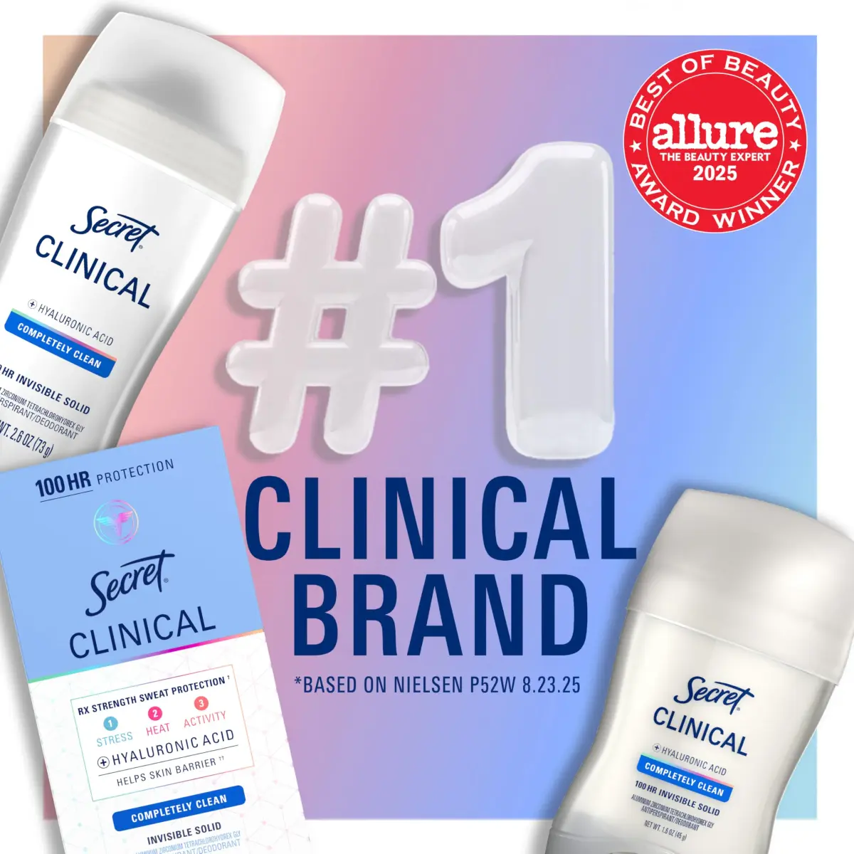 Secret Clinical Strength Invisible Solid Antiperspirant Deodorant for Women 1.6 oz (47.3 ml) | 100-Hour Sweat & Odor Protection - view 5