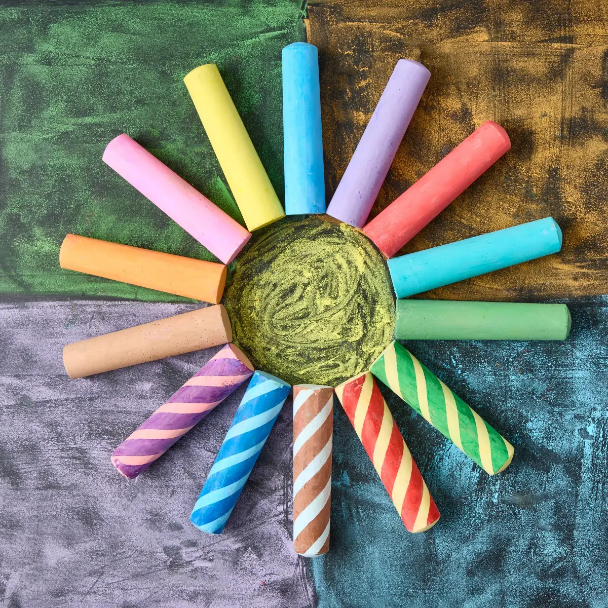 Colorations Dust-Lite Washable Sidewalk Chalk 50 Pieces + Jumbo Chalk Holder Set of 6 | Outdoor Art Kit for Kids, Washable Chalk with Grip Holders, Sidewalk Drawing Set - view 6