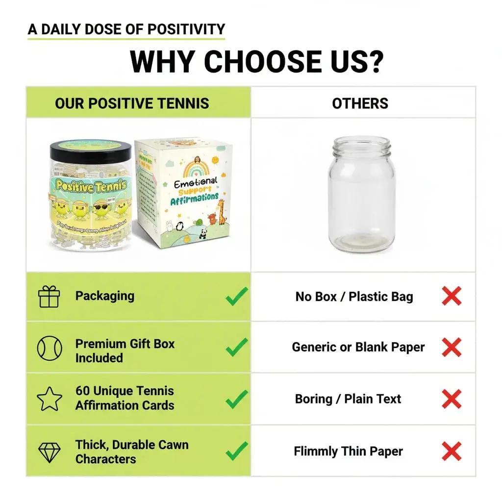 DEARMINE Positive Tennis Jar with 60 Affirmation Cards | Daily Encouragement & Focus - view 7