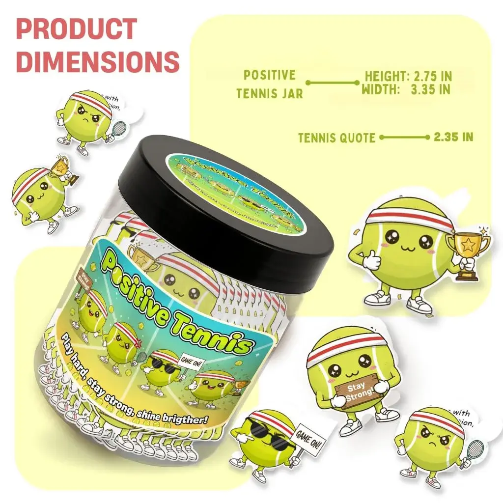 DEARMINE Positive Tennis Jar with 60 Affirmation Cards | Daily Encouragement & Focus - view 8