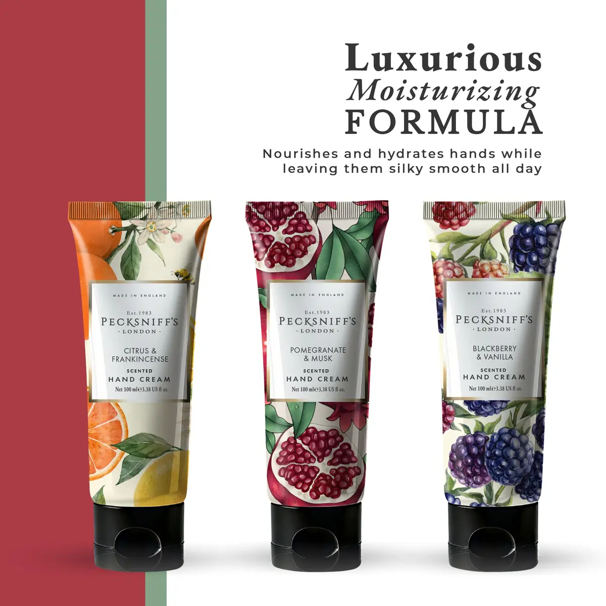 Pecksniff's Luxury Hand Cream – Moisturizing Skincare for Women & Men, 3x100ml | Enchanted Winter Scents - view 3