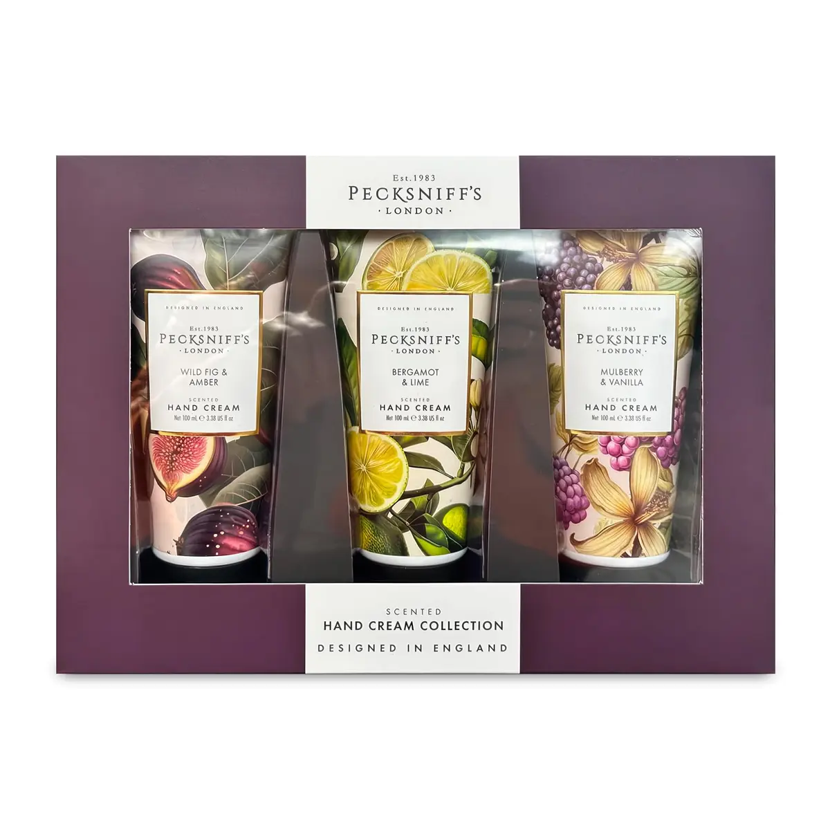 Pecksniff's Luxury Hand Cream Gift Set – Wildwood Collection, 3 x 100ml Moisturizers for Hands, Designed in England - main product image