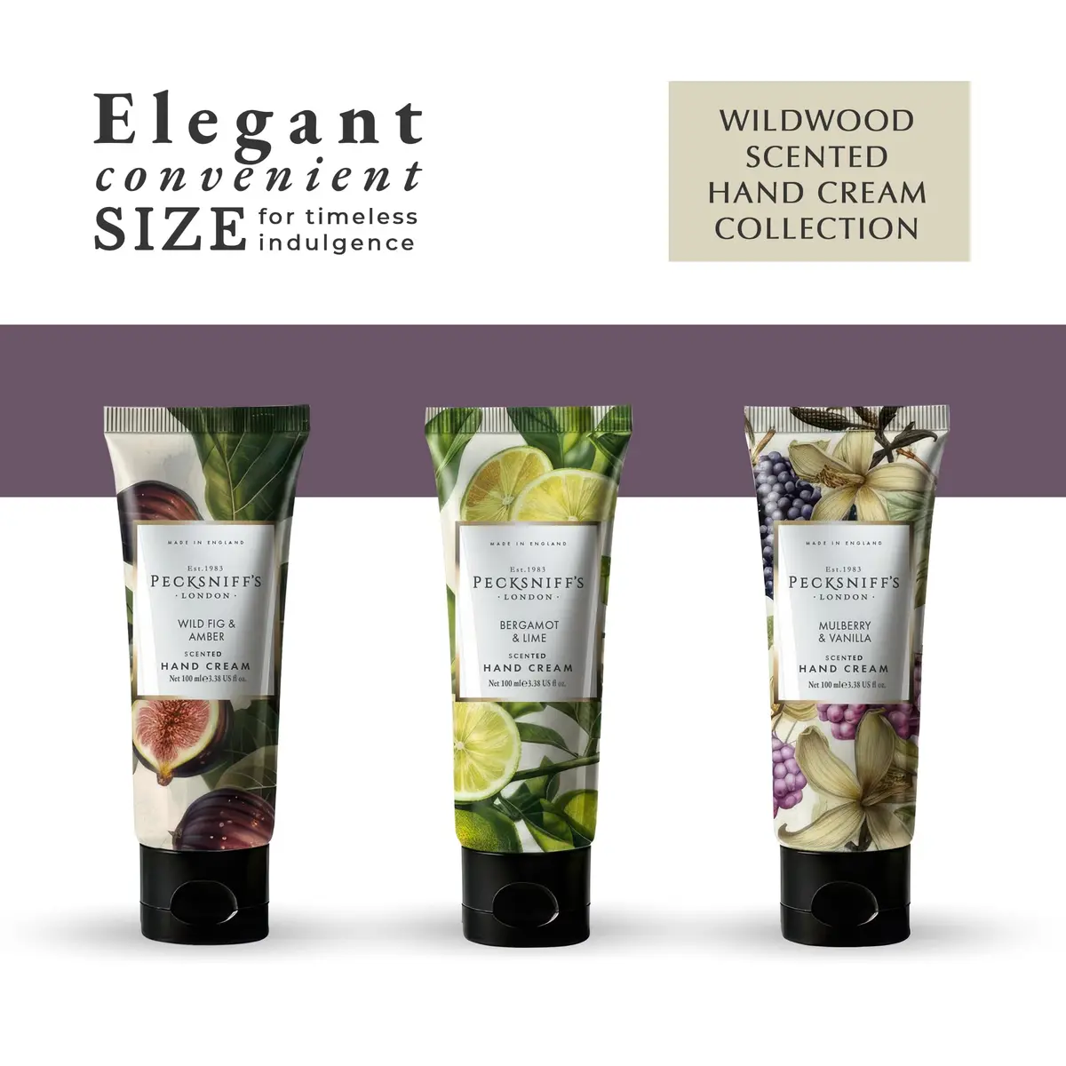 Pecksniff's Luxury Hand Cream Gift Set – Wildwood Collection, 3 x 100ml Moisturizers for Hands, Designed in England - view 8
