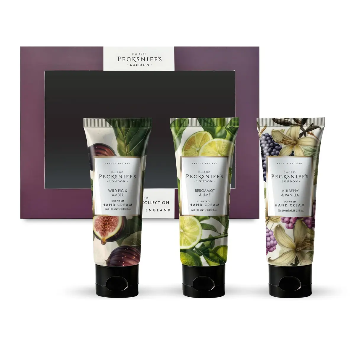 Pecksniff's Luxury Hand Cream Gift Set – Wildwood Collection, 3 x 100ml Moisturizers for Hands, Designed in England - view 2