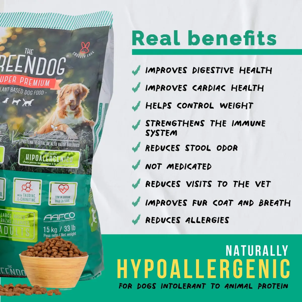 The Green Dog Vegan Dog Food 6.6 lb | Plant-Based Complete Nutrition for Adult Dogs - view 7