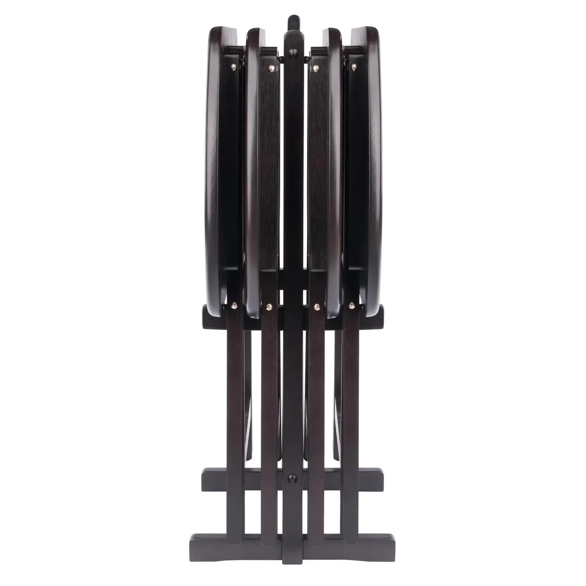 Winsome Corbett Set of 4 Oversized Foldable Snack Tables with Storage Rack | Space-Saving & Durable - view 5