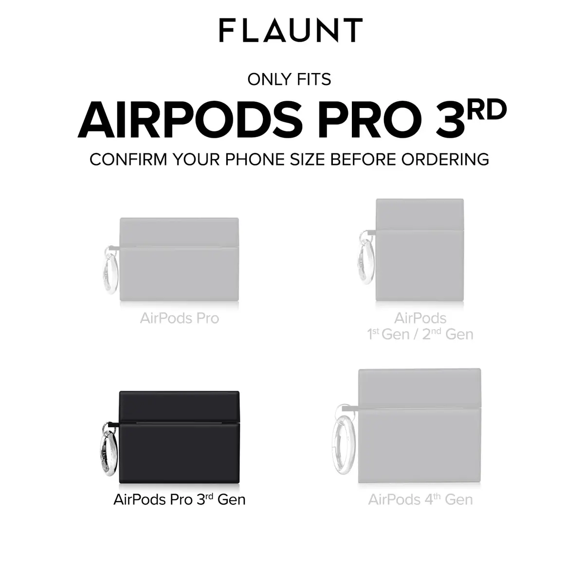 FLAUNT Official Square AirPods Pro 3 Case - Opal Shell | Shockproof & Wireless Charging - view 2