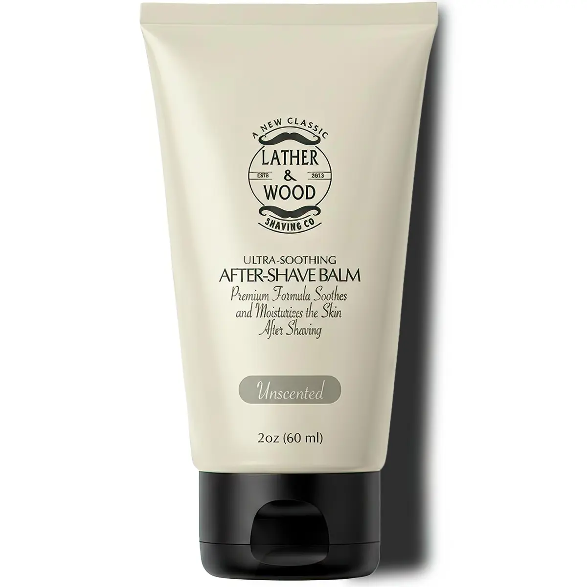 Lather & Wood Unscented Aftershave Balm for Men – Soothes Razor Burn, Hydrates & Restores Skin – Alcohol Free, Non-Greasy Formula - 2oz - main product image