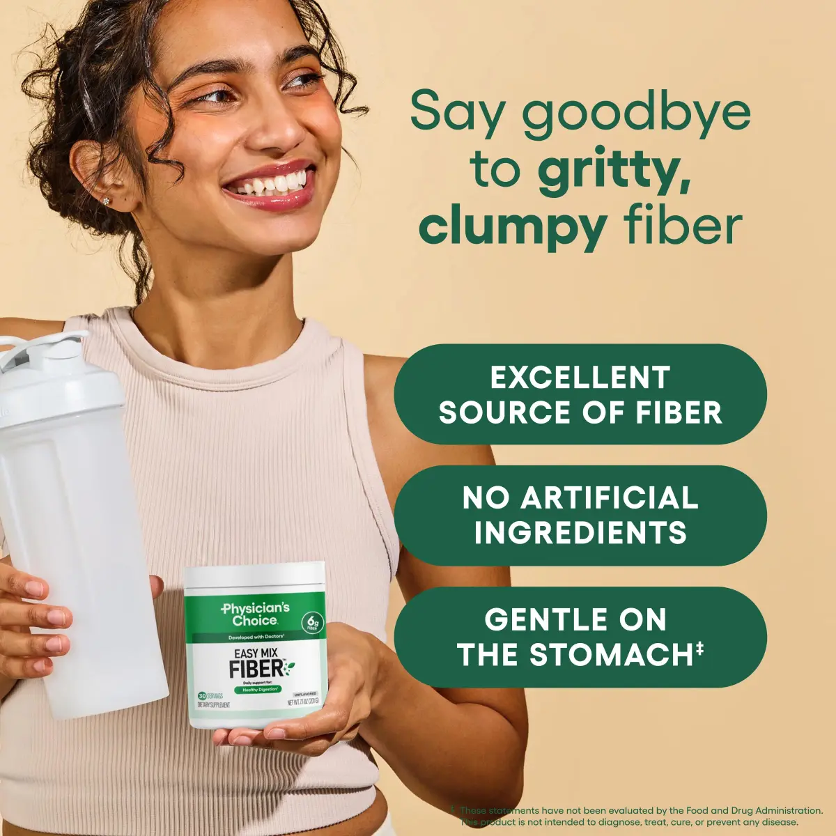 Physician's CHOICE Easy Mix Fiber Powder Supplement, 7.1oz | Supports Digestion & Regularity - view 2
