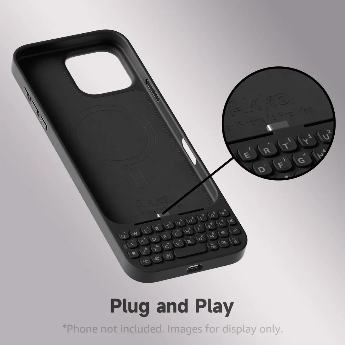 Akko MetaKey Keyboard for iPhone 16 Pro Max with Magnetic Support & Backlight | Space Black - view 5