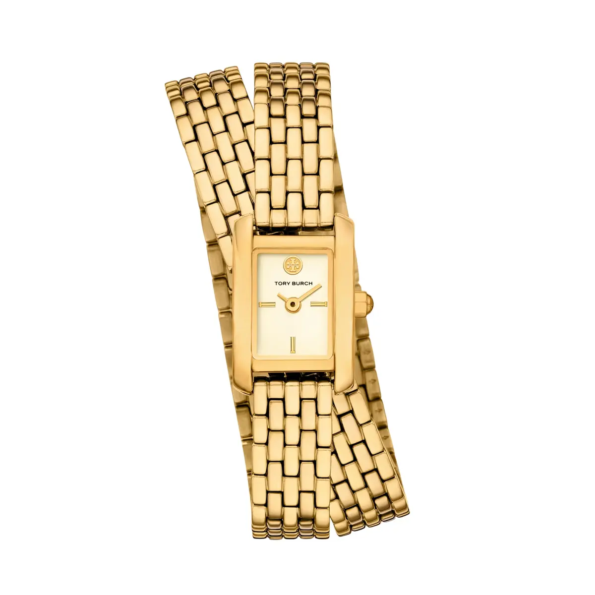 Tory Burch Women's Mini Eleanor Double Wrap Gold-Tone Stainless Steel Watch (Model: TBW1096) | Elegant geometric design for women - main product image
