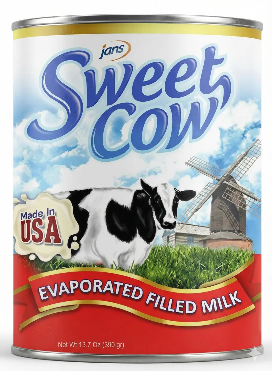 Jans Sweet Cow Evaporated Milk, 13.7 oz (388 ml) Pack of 6 | Unsweetened Cooking Milk for Rich Desserts & Savory Dishes - view 2