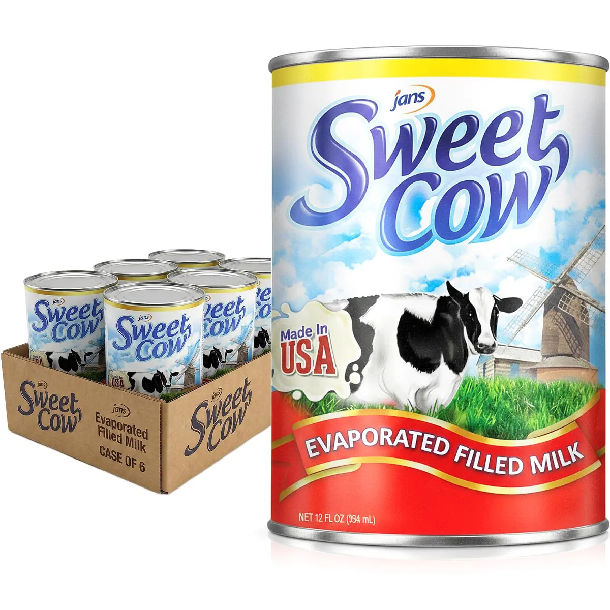 Jans Sweet Cow Evaporated Milk, 13.7 oz (388 ml) Pack of 6 | Unsweetened Cooking Milk for Rich Desserts & Savory Dishes - view 4