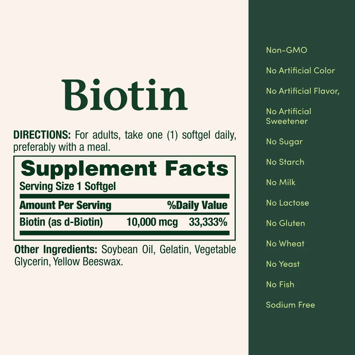 Nature's Bounty Biotin Hair Skin and Nails Vitamins, 10,000 mcg, 240 Softgels (Pack of 2) | Supports Healthy Hair, Skin and Nails - view 5
