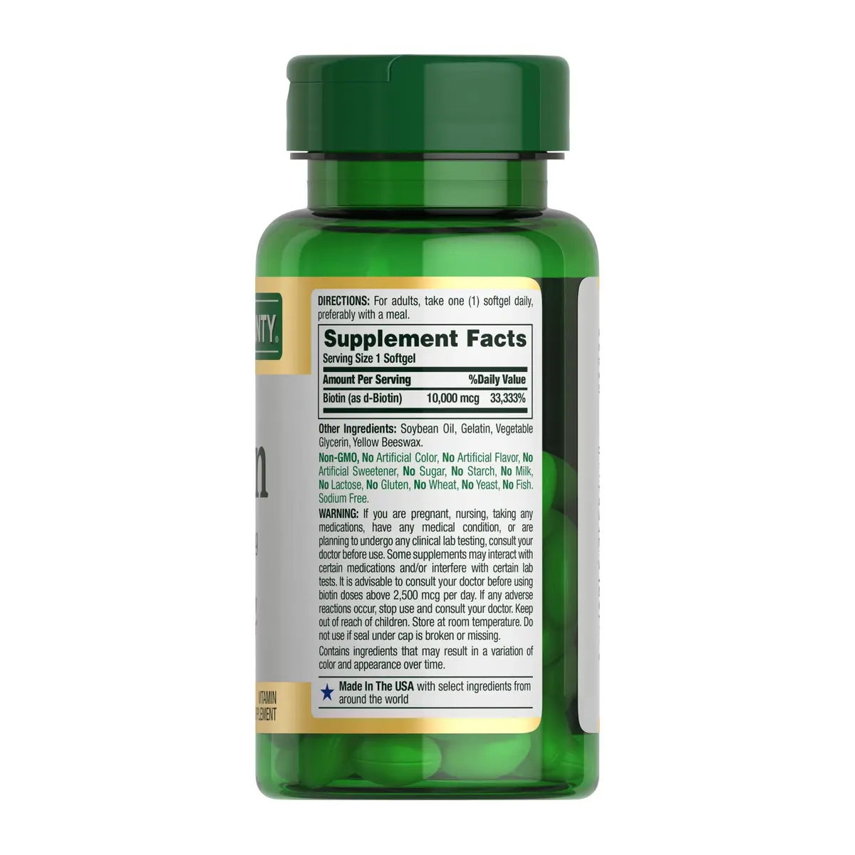 Nature's Bounty Biotin Hair Skin and Nails Vitamins, 10,000 mcg, 240 Softgels (Pack of 2) | Supports Healthy Hair, Skin and Nails - view 7