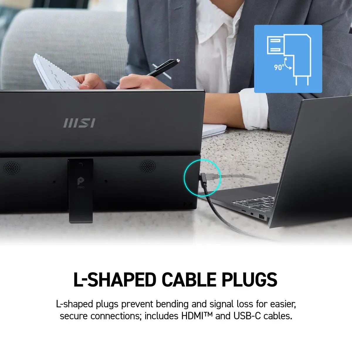 msi Pro MP165 E6 Portable Monitor 15.6" FHD IPS 1080p | Ultra Slim & Light, USB-C & HDMI - view 6