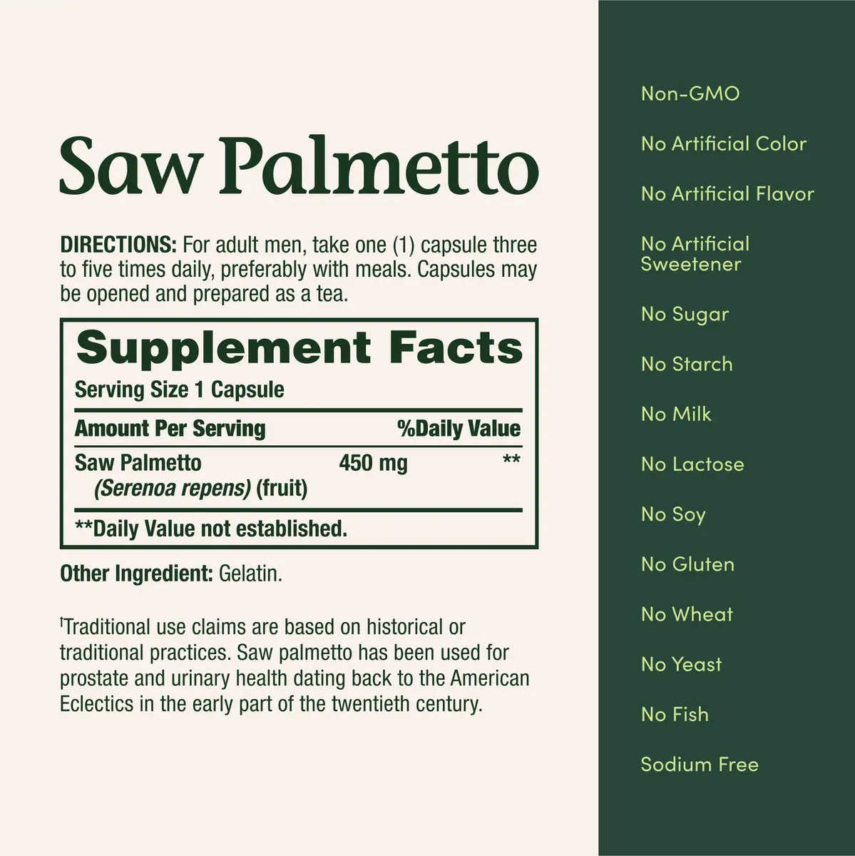 Nature's Bounty Saw Palmetto Support for Prostate and Urinary Health, Herbal Supplement, 450mg, 250 Capsules (Pack of 2) | Supports Men's Wellness - view 6