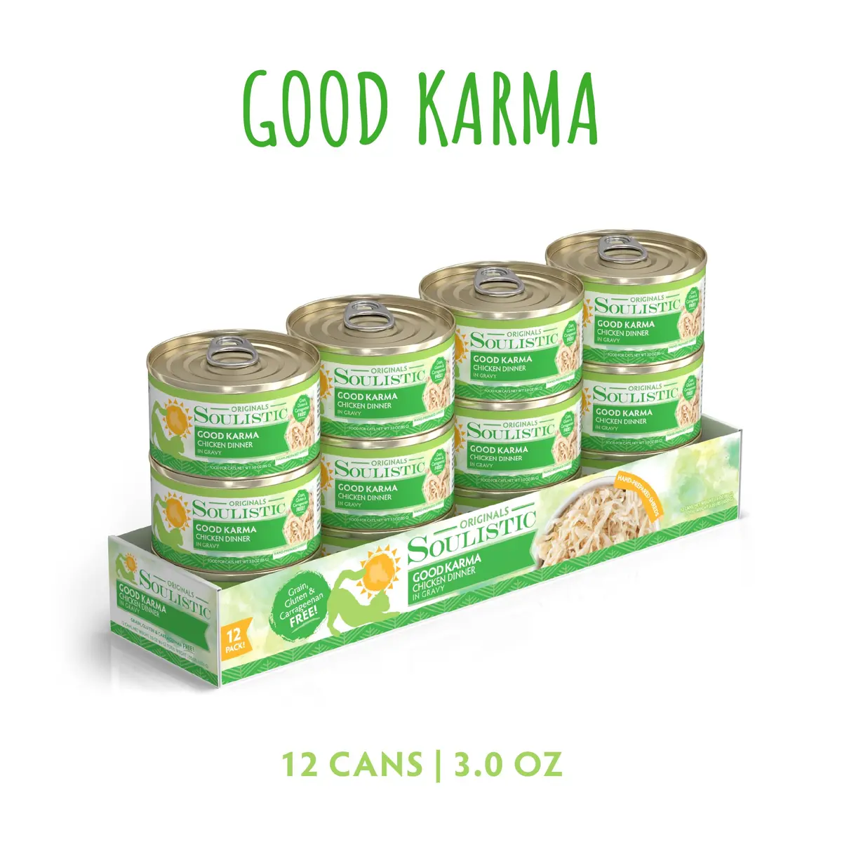 Soulistic Originals Wet Cat Food Good Karma Chicken Dinner in Gravy 3oz Can Pack of 12 | Balanced, Natural Nourishment - view 2
