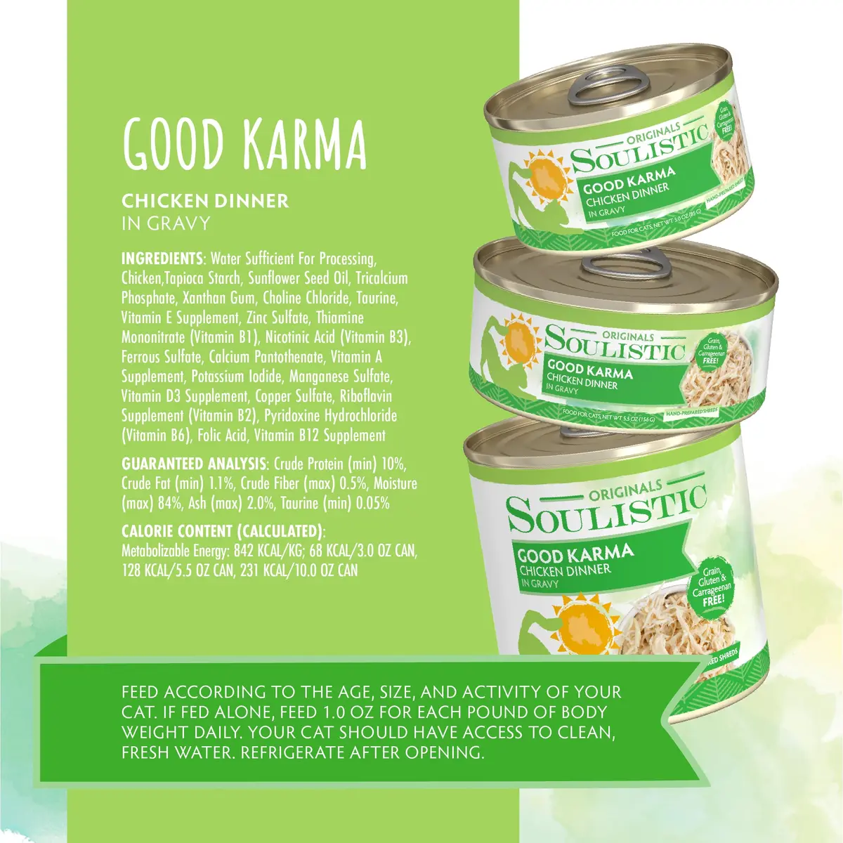 Soulistic Originals Wet Cat Food Good Karma Chicken Dinner in Gravy 3oz Can Pack of 12 | Balanced, Natural Nourishment - view 4