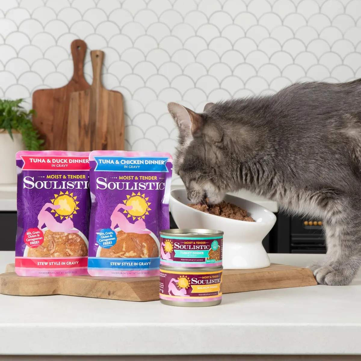 Soulistic Moist and Tender, Tuna and Lamb Dinner in Gravy, 3oz Pouch | High-Quality Cat Food with Natural Hydration - view 7