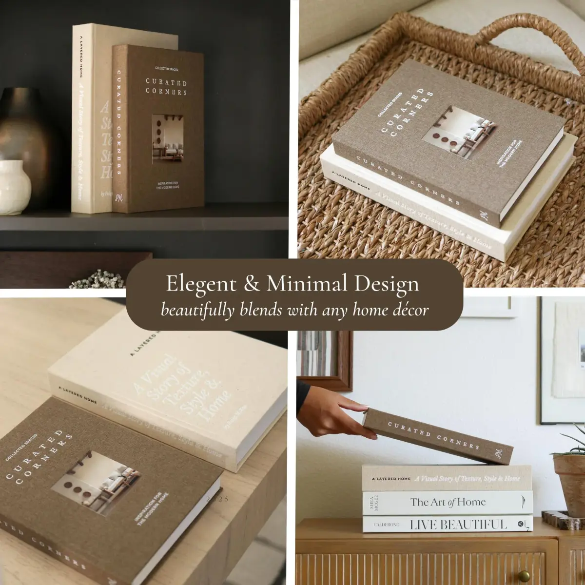 Paige McRae Home & Decor Linen Decorative Books Set | 27.9 x 20.3 cm (11x8") & 25.4 x 17.8 cm (10x7") - view 7
