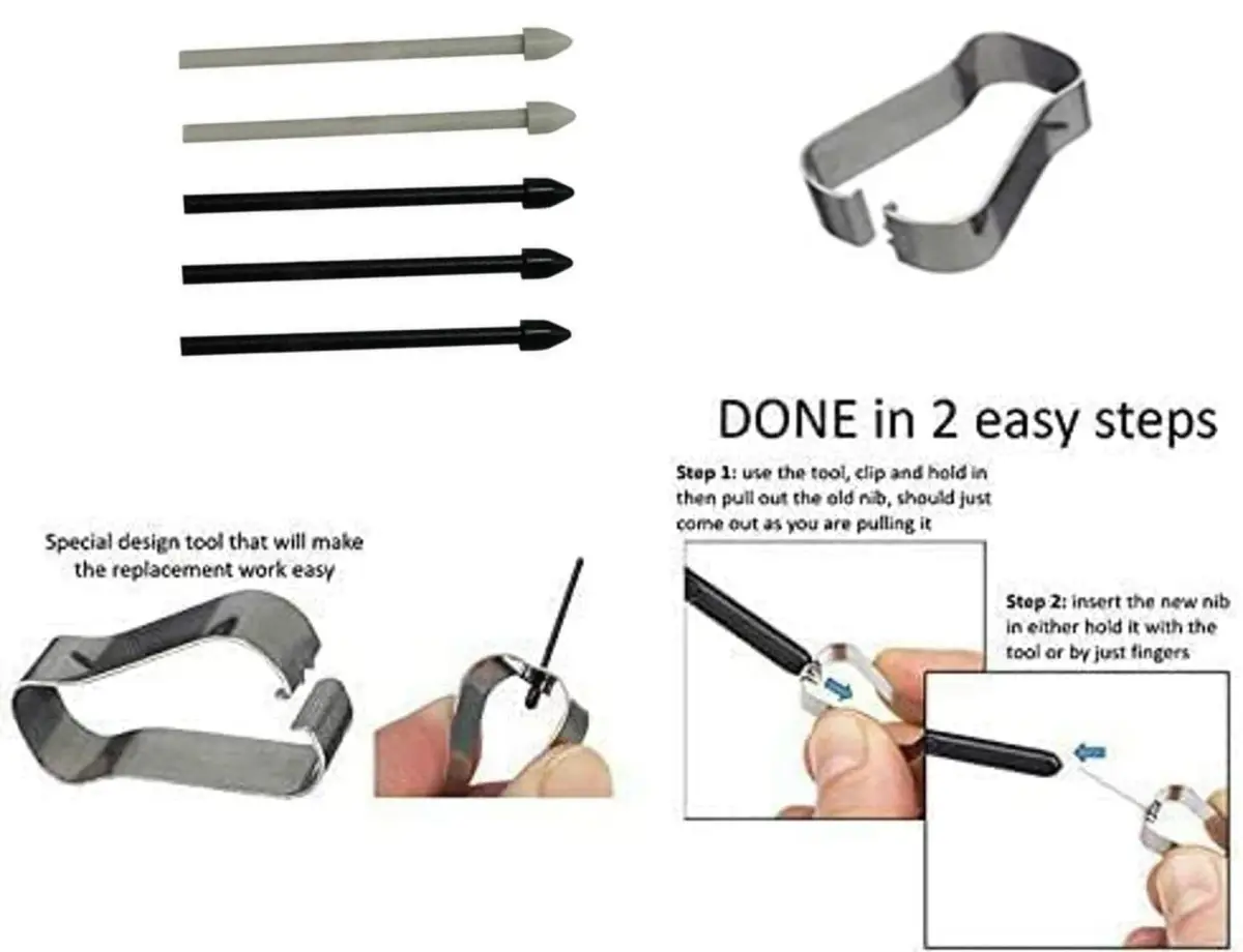 SLQ Replacement S Pen for Samsung Galaxy S24 Ultra 5G (2-Pack, Gray) | Stylus with 5x Tips - view 5