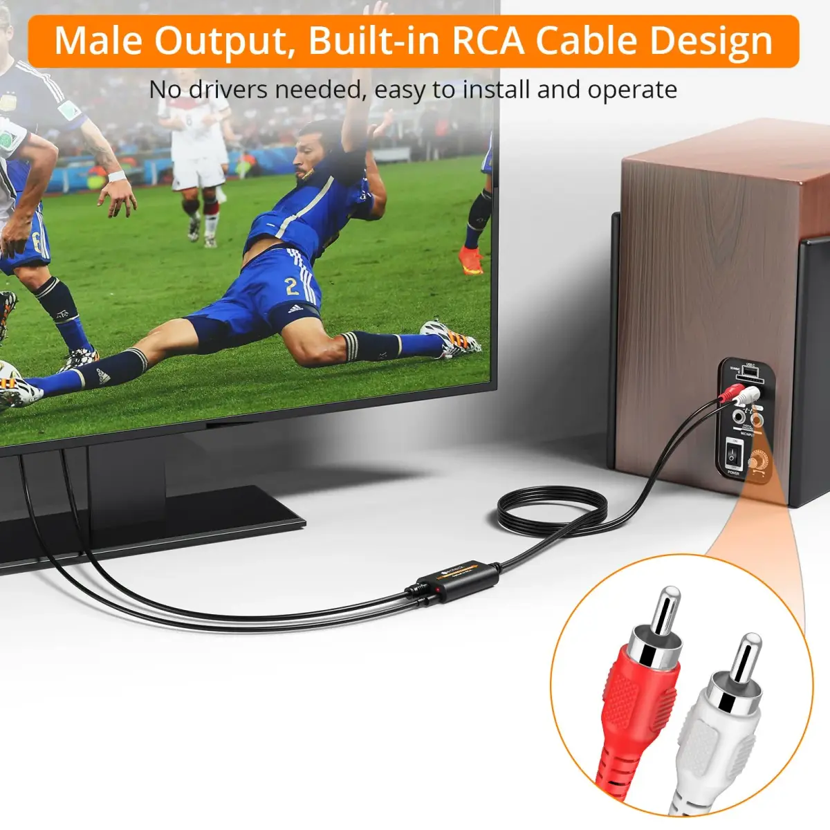 Neoteck 192kHz DAC Converter with 1.8m Optical to RCA Cable | High-Fidelity Audio Conversion - view 6