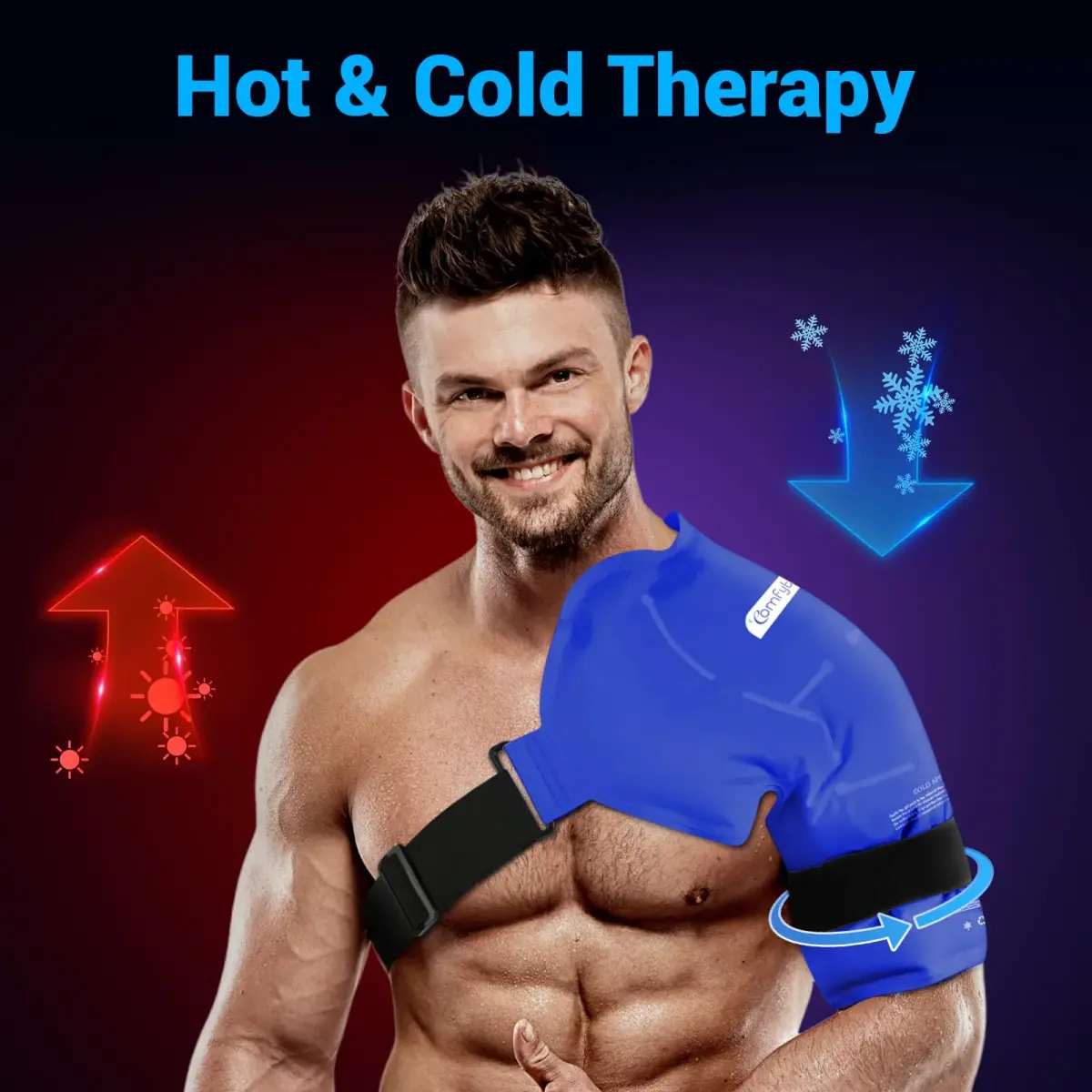 Comfytemp Shoulder Ice Pack Wrap Rotator Cuff Therapy Large/X-Large | Dual-Fabric Design for Targeted Relief - view 6