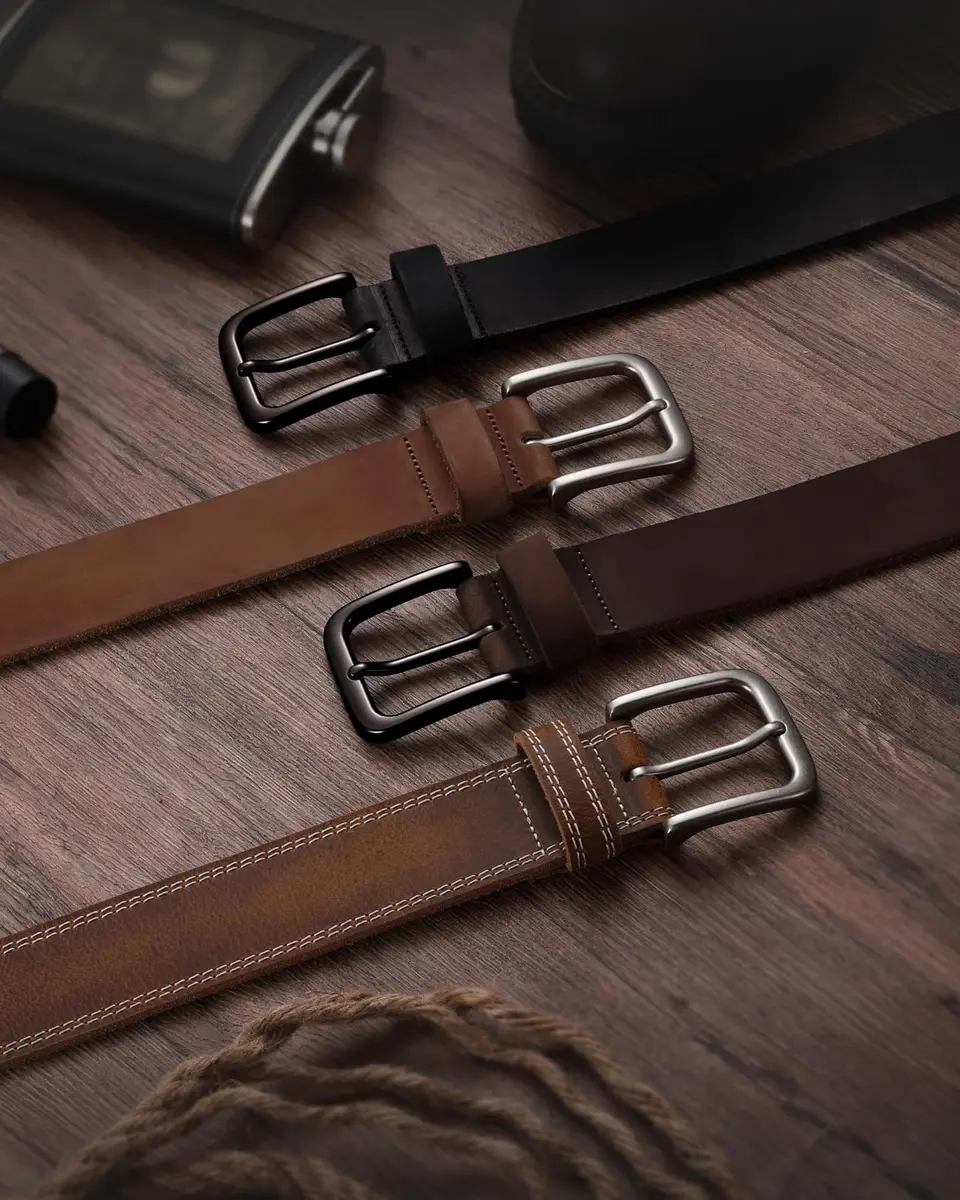 CHAOREN Mens Belts Leather 35mm for Jeans | Durable Full-Grain Leather, Classic Style, Casual Fit - view 7