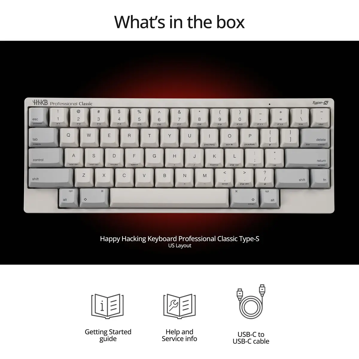 HHKB Happy Hacking Keyboard Professional Classic Type-S White | Silent Topre Switches, Compact 60-Key Layout - view 6