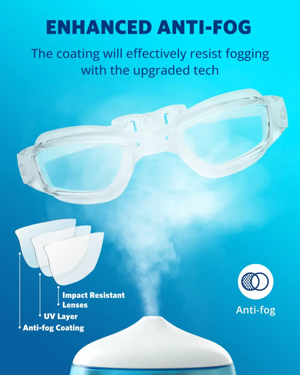 Aegend Swim Goggles No Leaking Full Protection Adult Youth | Anti-Fog UV Protection Clear Lens - view 3