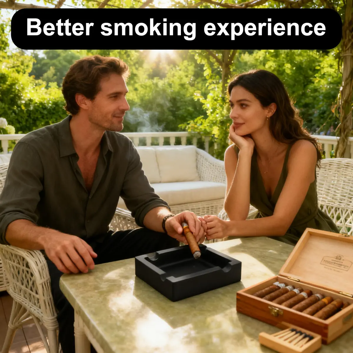 VIABRICO Outdoor Cigar Ashtrays Unbreakable Large Ring Gauge Silicone Ashtray for Patio/Indoor/Home Decor with 4 Rest - view 5