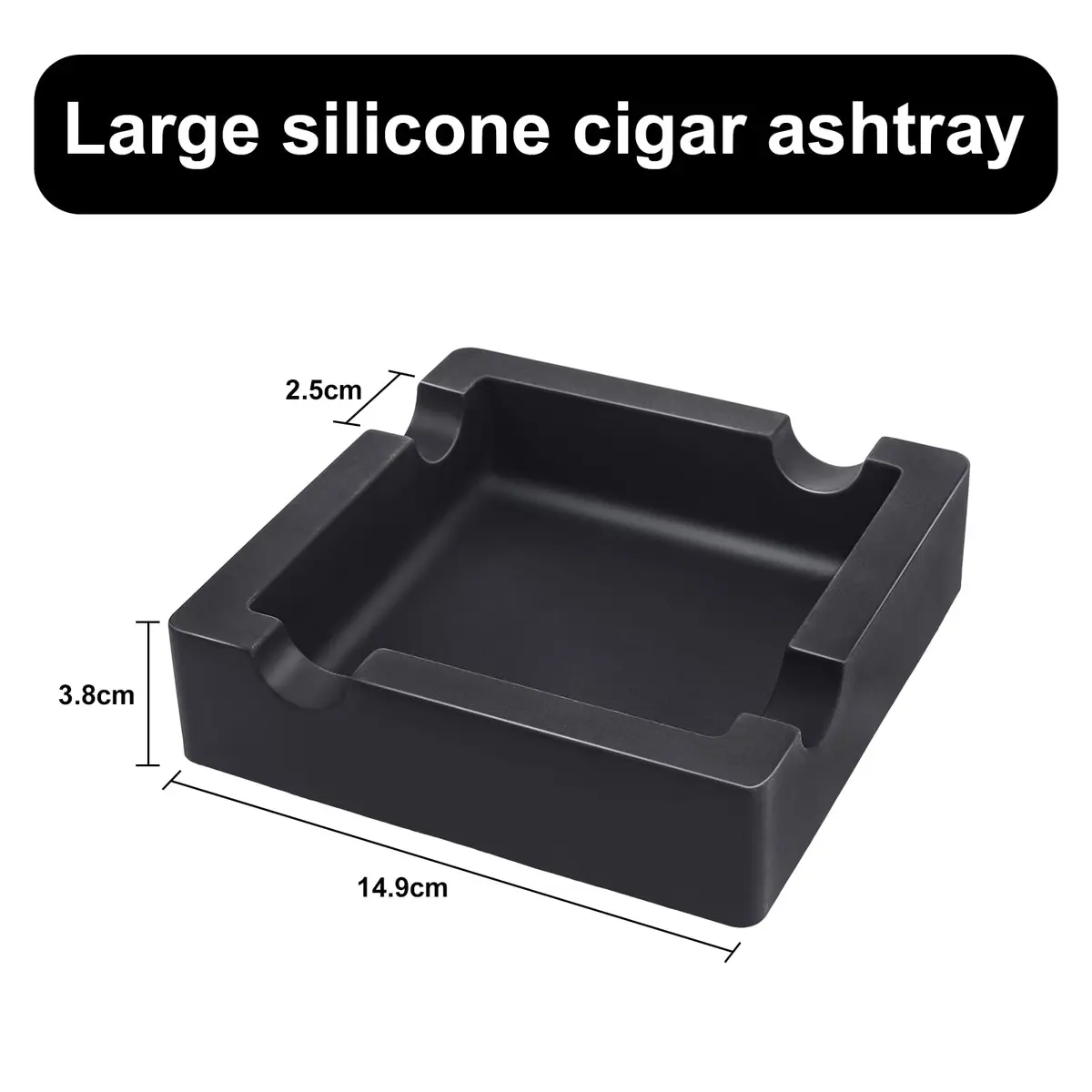 VIABRICO Outdoor Cigar Ashtrays Unbreakable Large Ring Gauge Silicone Ashtray for Patio/Indoor/Home Decor with 4 Rest - view 2