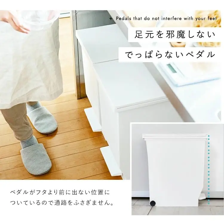 ASVEL 40 L Double Opening Pedal Trash Can with Casters | Space Saving, Hygienic, Large Capacity - view 16