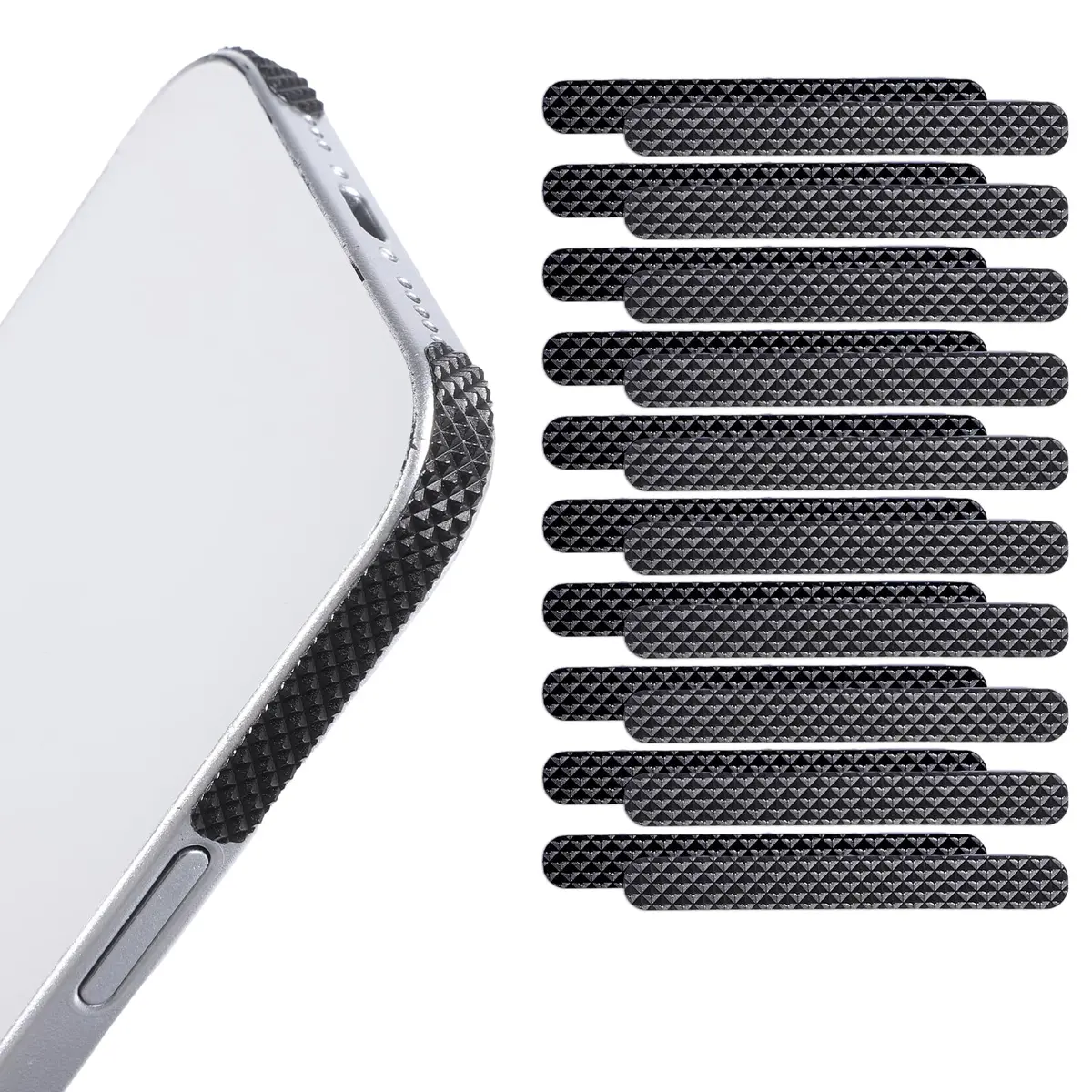 Ajcotahm 20 PCS Cell Phone Grip Tape, Black Non Slip Side Sticker Adhesive | Anti-Slip Rubber Stickers for Phone Case & Tablet - main product image