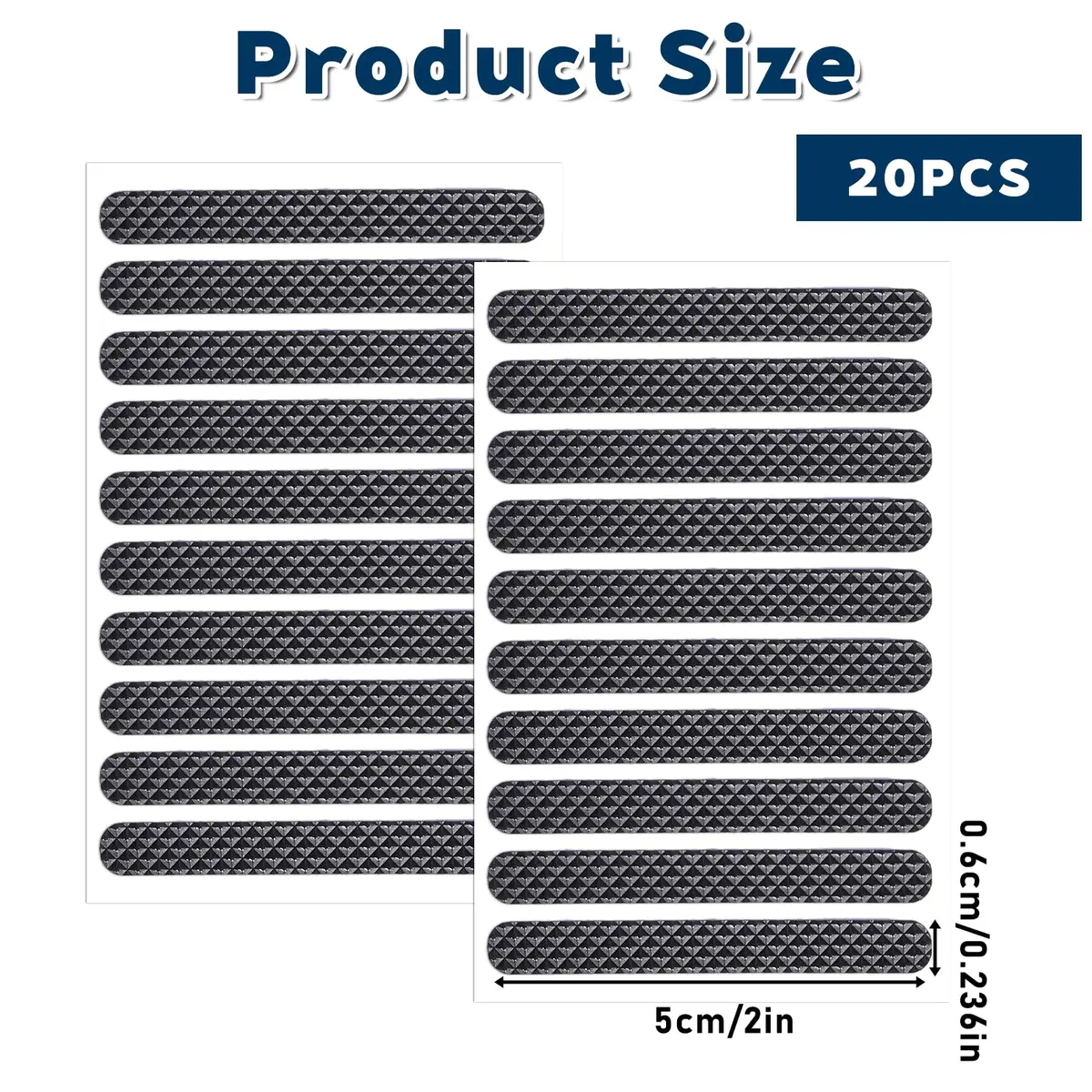 Ajcotahm 20 PCS Cell Phone Grip Tape, Black Non Slip Side Sticker Adhesive | Anti-Slip Rubber Stickers for Phone Case & Tablet - view 2