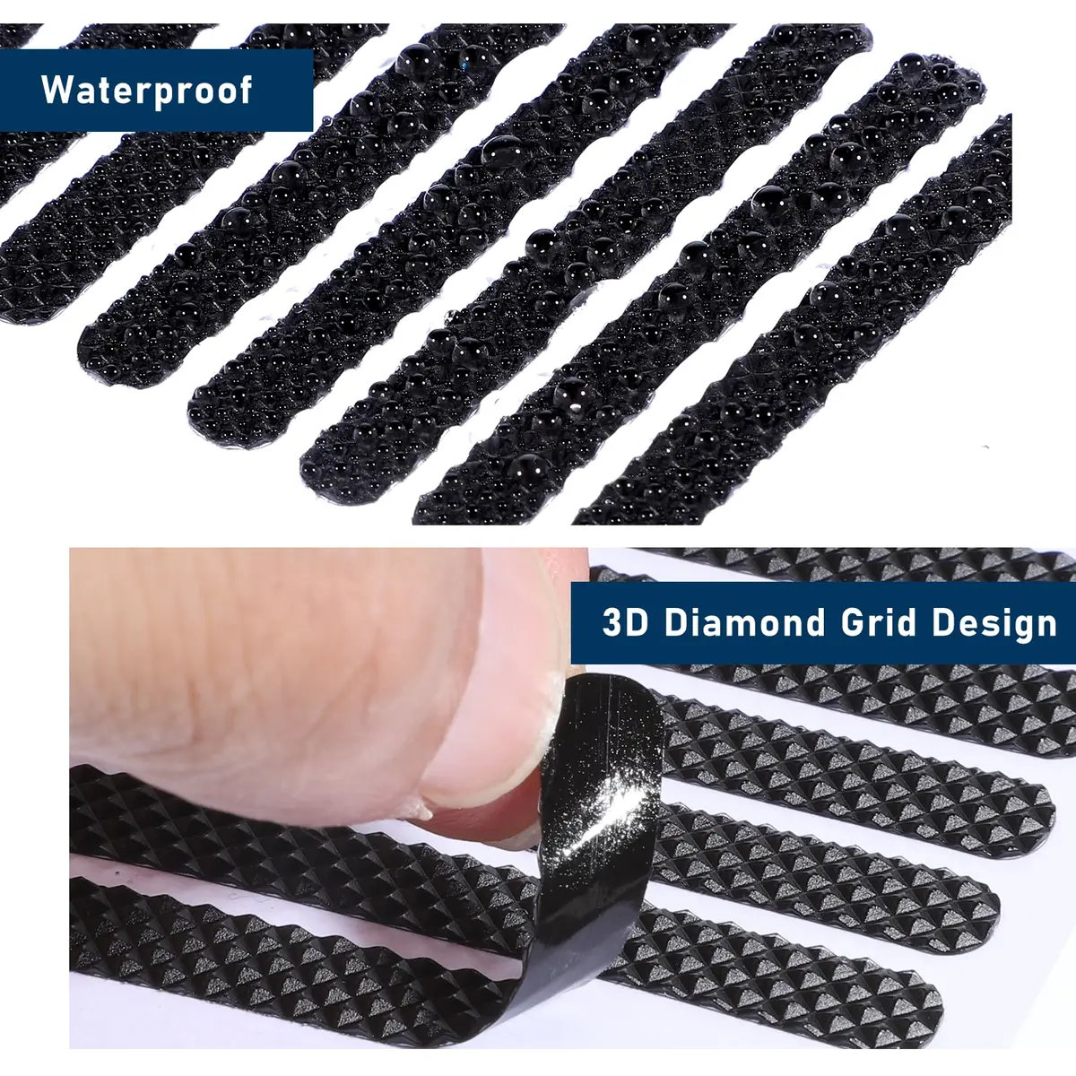 Ajcotahm 20 PCS Cell Phone Grip Tape, Black Non Slip Side Sticker Adhesive | Anti-Slip Rubber Stickers for Phone Case & Tablet - view 3
