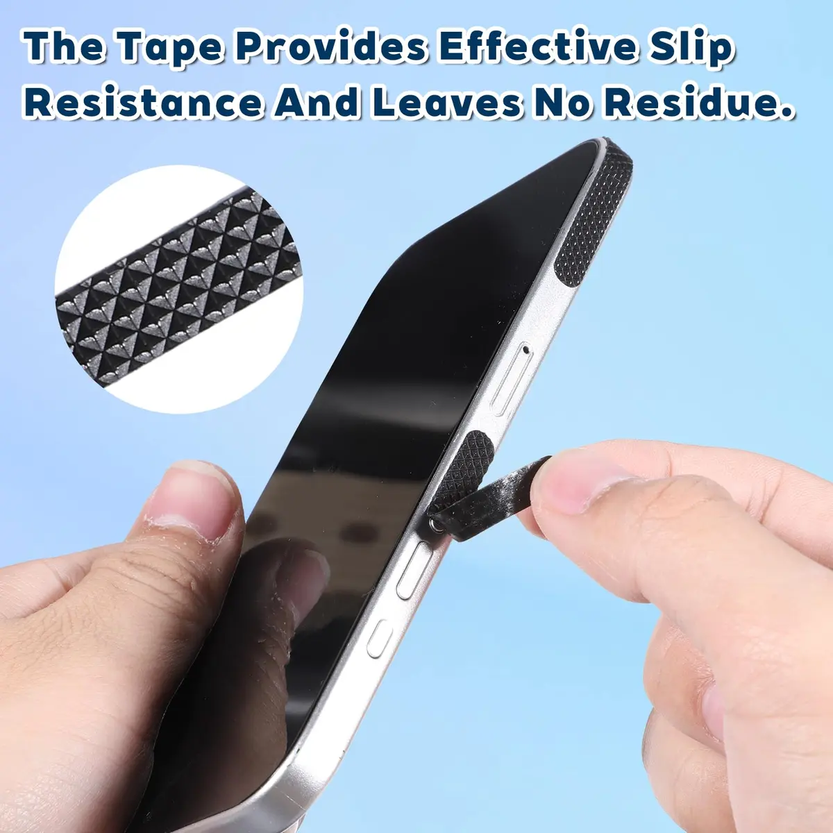 Ajcotahm 20 PCS Cell Phone Grip Tape, Black Non Slip Side Sticker Adhesive | Anti-Slip Rubber Stickers for Phone Case & Tablet - view 4