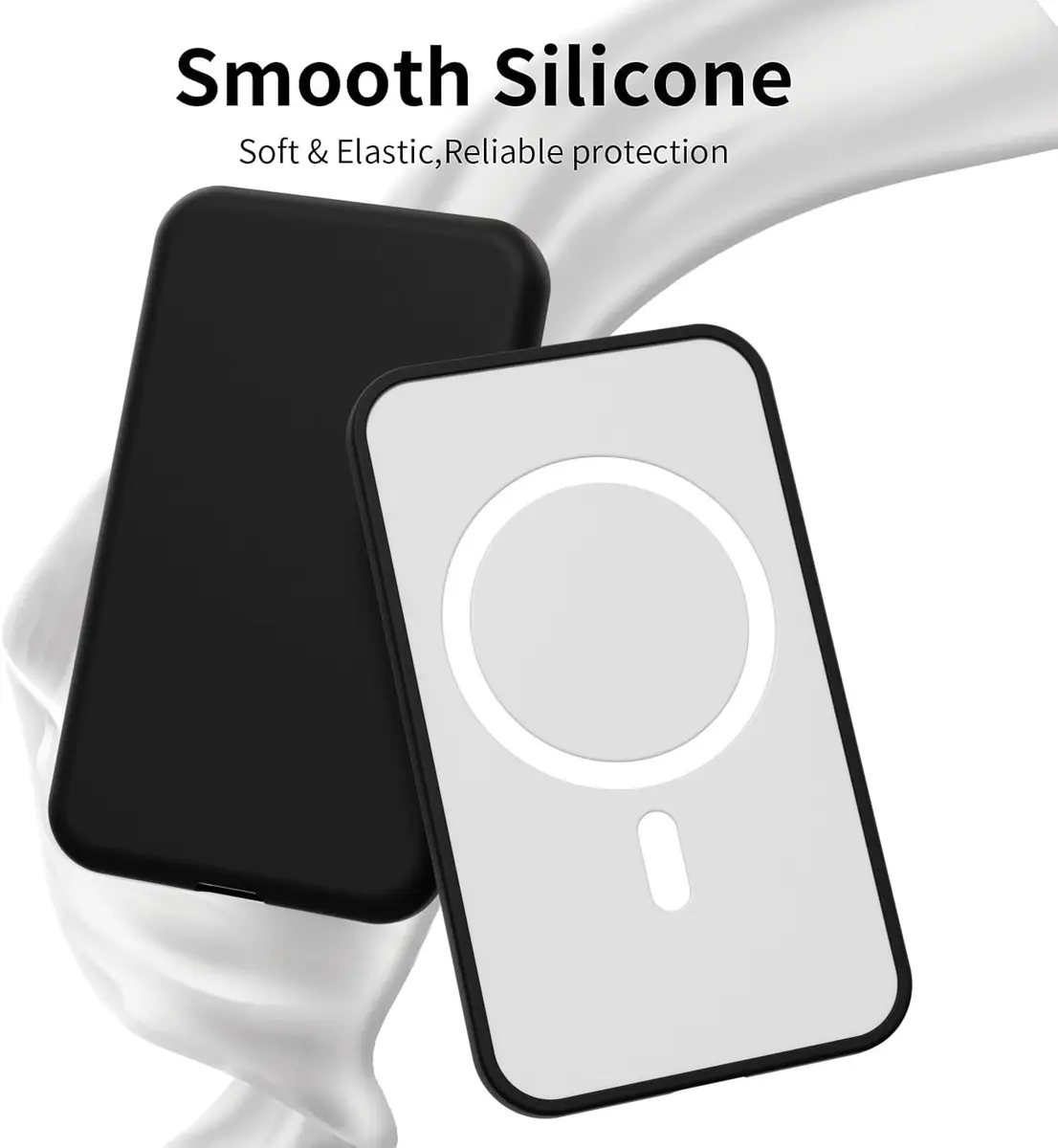 oakxco Black Silicone Case for iPhone Air Magsafe Battery Pack | Slim Fit Matte Finish - view 3